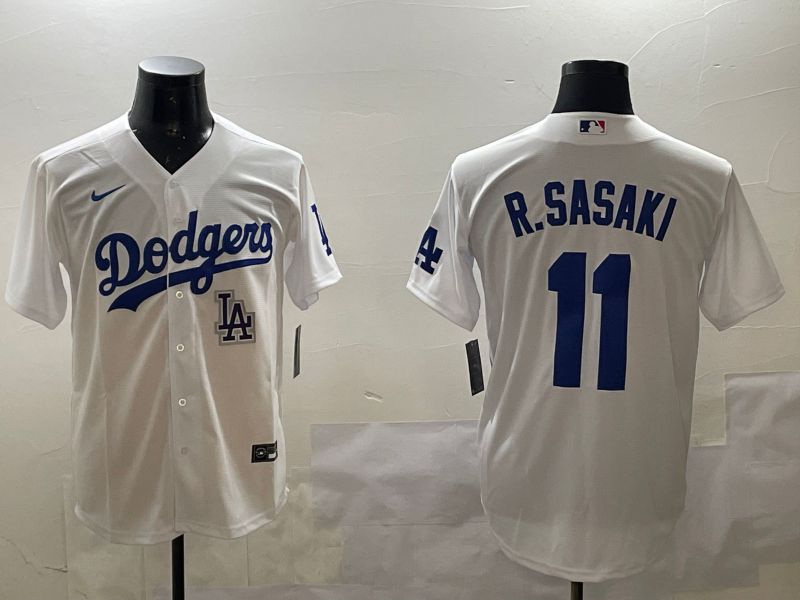 Men Los Angeles Dodgers 11 R.Sasaki White Game 2025 Nike MLB Jersey style 5